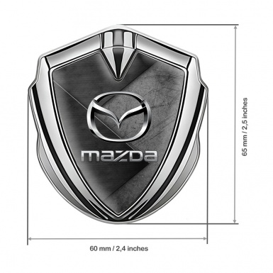 Mazda Emblem Silicon Badge Silver Brazed Surface Chrome Logo Effect
