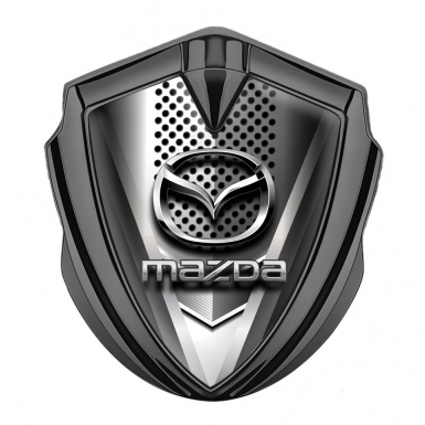 Mazda Badge Self Adhesive Graphite Metallic Grate Chrome Logo Edition