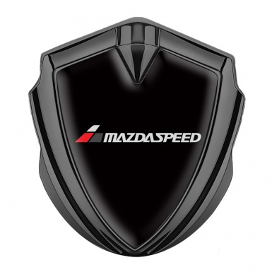 Mazda Speed Emblem Fender Badge Graphite Black Base White Red Logo