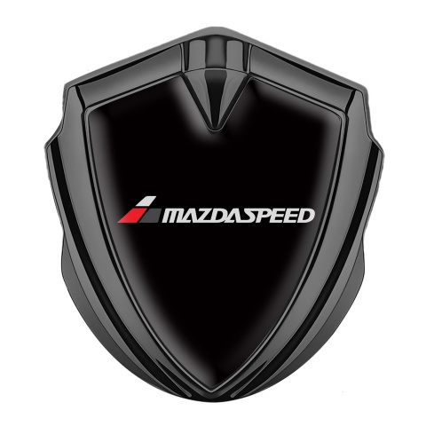 Mazda Speed Emblem Fender Badge Graphite Black Base White Red Logo