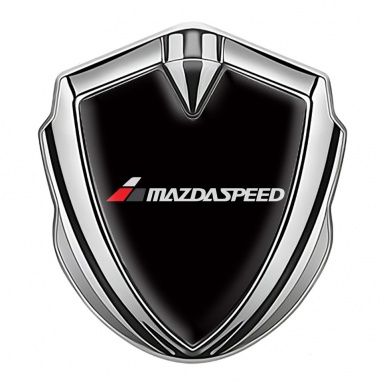 Mazda Speed Emblem Fender Badge Silver Black Base White Red Logo