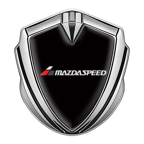 Mazda Speed Emblem Fender Badge Silver Black Base White Red Logo