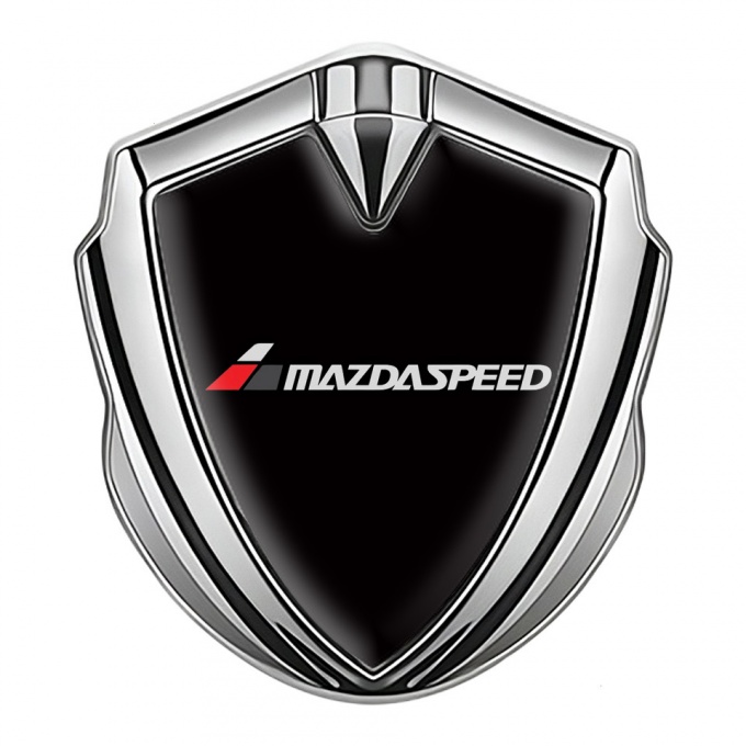 Mazda Speed Emblem Fender Badge Silver Black Base White Red Logo