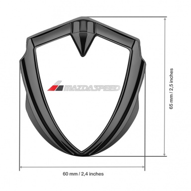 Mazda Speed Fender Emblem Badge Graphite Pearl Base White Red Logo
