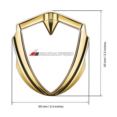 Mazda Speed Fender Emblem Badge Gold Pearl Base White Red Logo