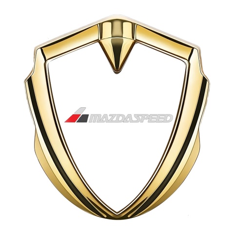 Mazda Speed Fender Emblem Badge Gold Pearl Base White Red Logo