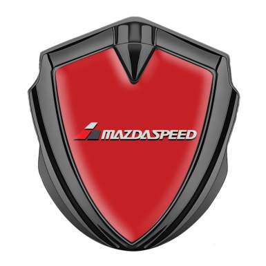 Mazda Speed Emblem Trunk Badge Graphite Crimson Base White Red Logo