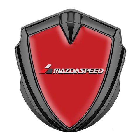 Mazda Speed Emblem Trunk Badge Graphite Crimson Base White Red Logo