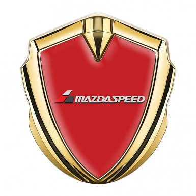 Mazda Speed Emblem Trunk Badge Gold Crimson Base White Red Logo