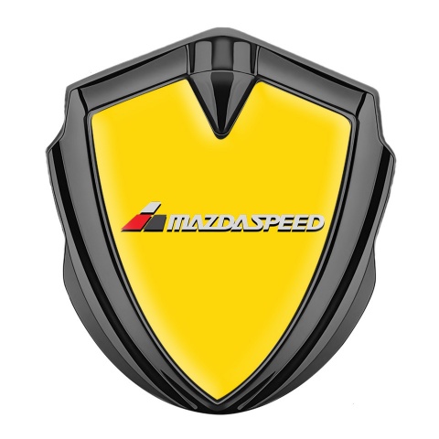 Mazda Speed Emblem Self Adhesive Graphite Yellow Base White Red Logo