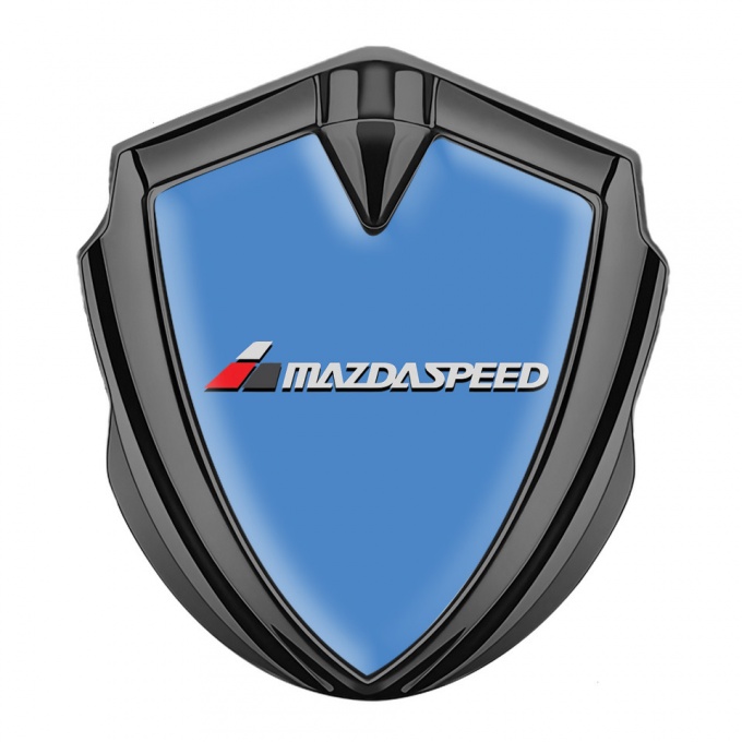 Mazda Speed Metal Emblem Badge Graphite Glacial Blue Grey Logo Edition