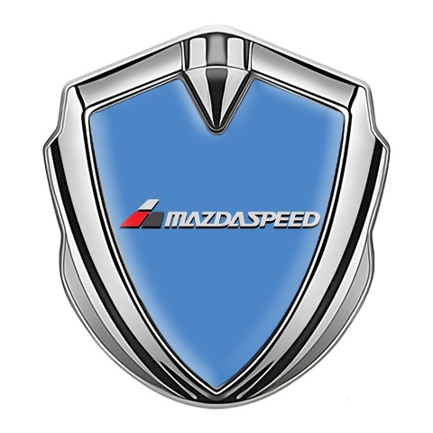 Mazda Speed Metal Emblem Badge Silver Glacial Blue Grey Logo Edition