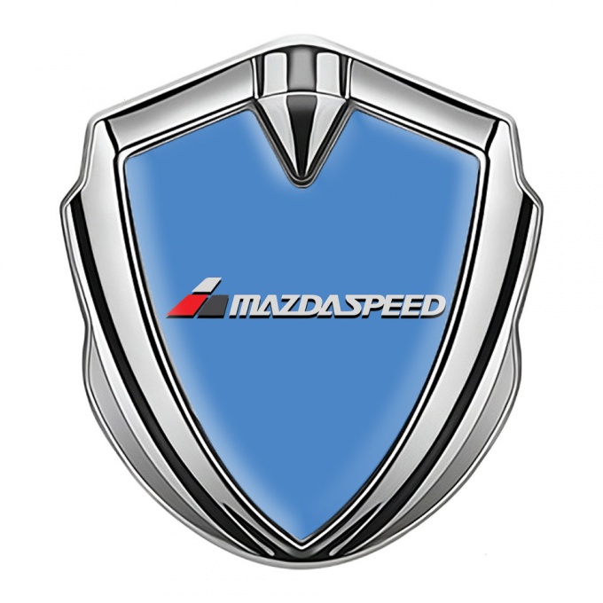 Mazda Speed Metal Emblem Badge Silver Glacial Blue Grey Logo Edition