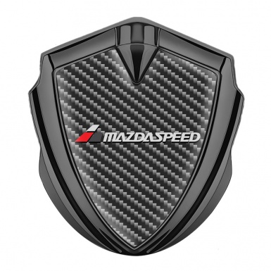 Mazda Speed Domed Emblem Badge Graphite Dark Carbon Grey Logo Edition