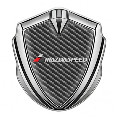 Mazda Speed Domed Emblem Badge Silver Dark Carbon Grey Logo Edition
