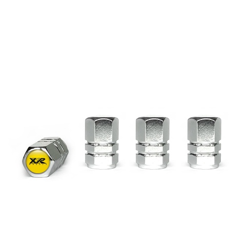 XXR Tyre Valve Caps Chrome 4 pcs Yellow