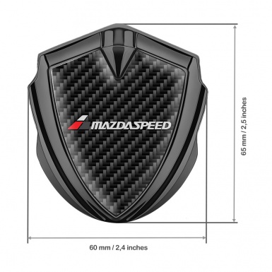 Mazda Speed Emblem Metal Badge Graphite Black Carbon Grey Logo Design