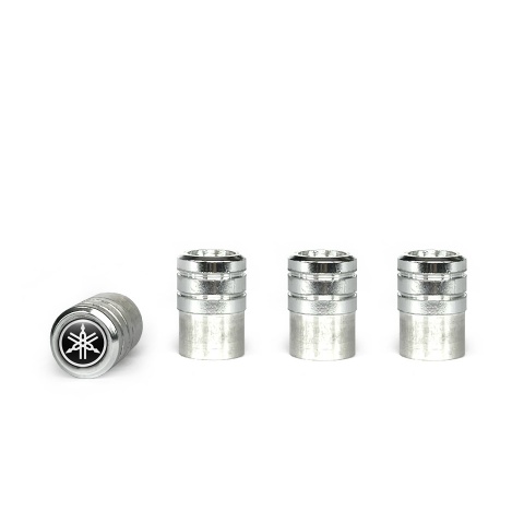 Yamaha Valve Caps Aluminium 4 pcs Black White Logo