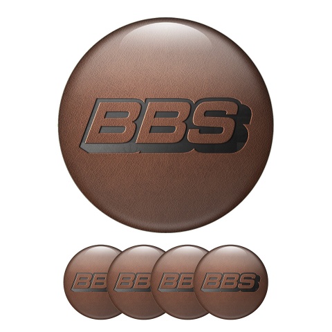 BBS Wheel Center Cap Domed Stickers Leather Style