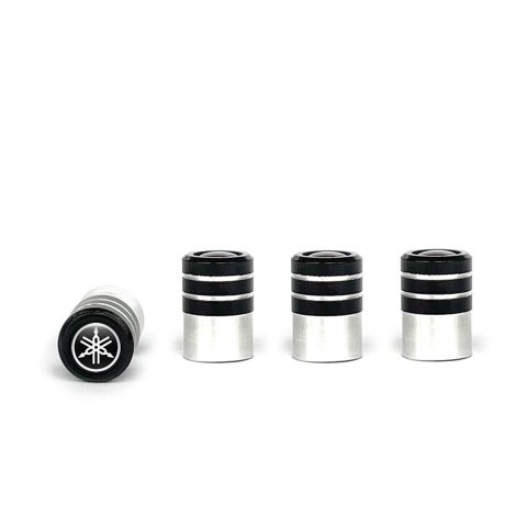 Yamaha Valve Caps Tire Black - Aluminium 4 pcs Black White Logo