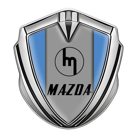 Mazda Emblem Car Badge Silver Glacial Blue Vintage Logo Edition
