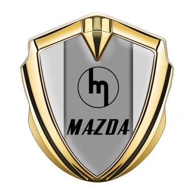 Mazda Bodyside Emblem Self Adhesive Gold Moon Grey Vintage Logo