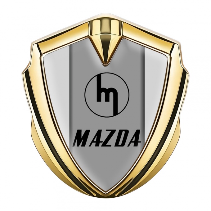 Mazda Bodyside Emblem Self Adhesive Gold Moon Grey Vintage Logo