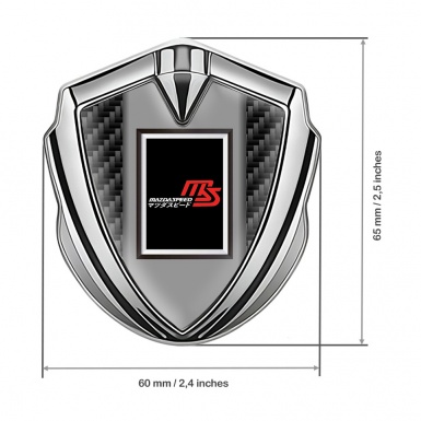 Mazda Speed Emblem Trunk Badge Silver Black Carbon Japanese Style