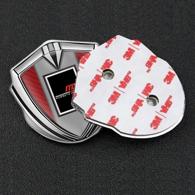 Mazda Speed Emblem Self Adhesive Silver Red Carbon Japanese Style