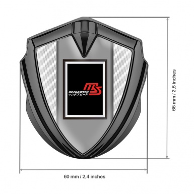 Mazda Speed Metal Emblem Badge Graphite White Carbon Japanese Style