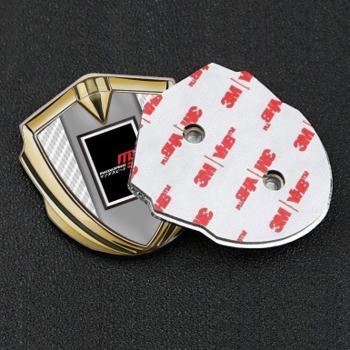 Mazda Speed Metal Emblem Badge Gold White Carbon Japanese Style
