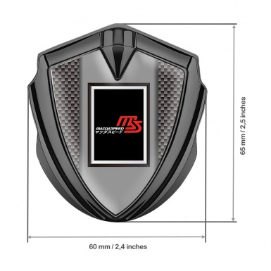 Mazda Speed Bodyside Domed Emblem Graphite Grey Carbon Japanese Motif