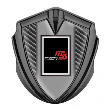 Mazda Speed Emblem Metal Badge Graphite Dark Carbon Japanese Motif