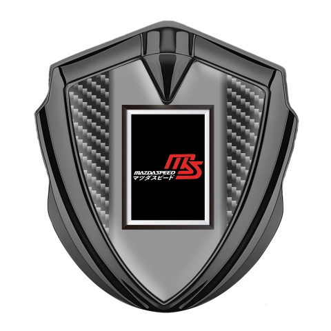 Mazda Speed Emblem Metal Badge Graphite Dark Carbon Japanese Motif