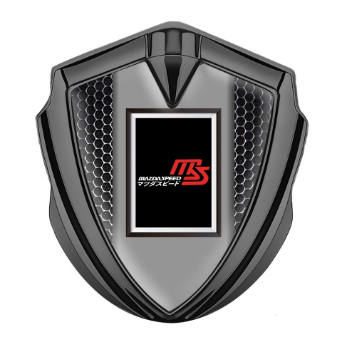 Mazda Speed Silicon Emblem Badge Graphite Dark Mesh Japanese Design