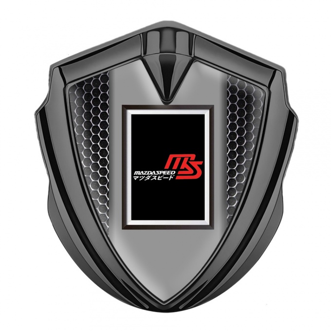 Mazda Speed Silicon Emblem Badge Graphite Dark Mesh Japanese Design