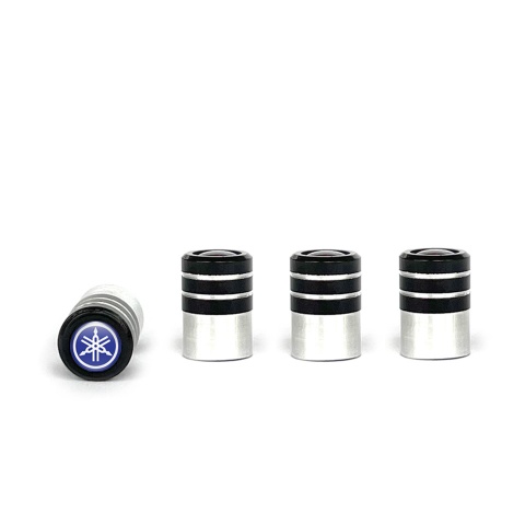 Yamaha Valve Caps Tire Black - Aluminium 4 pcs Blue White Logo