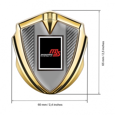 Mazda Speed Emblem Car Badge Gold Light Carbon Japanese Design