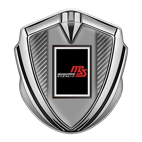 Mazda Speed Emblem Car Badge Silver Light Carbon Japanese Design