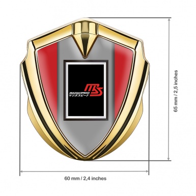 Mazda Speed Metal Domed Emblem Gold Red Frame Japanese Design