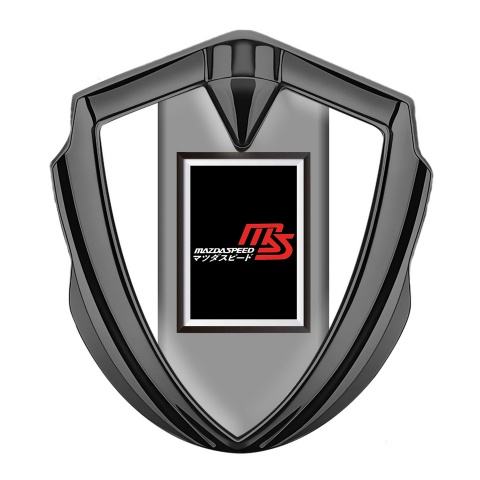 Mazda Speed Badge Self Adhesive Graphite White Frame Japanese Design