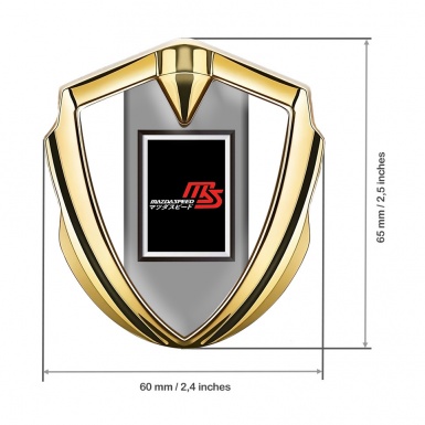 Mazda Speed Badge Self Adhesive Gold White Frame Japanese Design