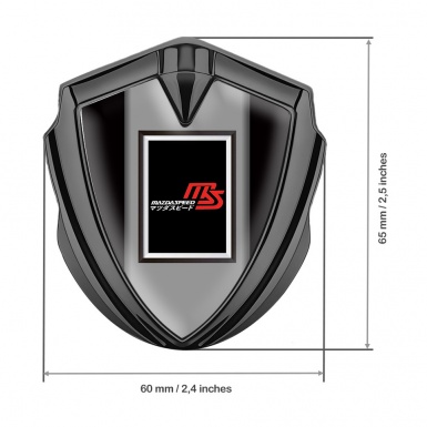Mazda Speed Emblem Fender Badge Graphite Black Frame Japanese Design