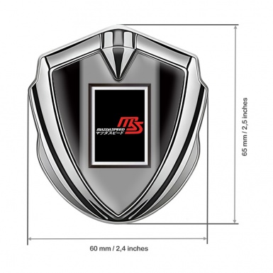 Mazda Speed Emblem Fender Badge Silver Black Frame Japanese Design