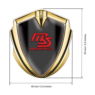 Mazda Speed Fender Emblem Badge Gold Black Frame Sport Edition