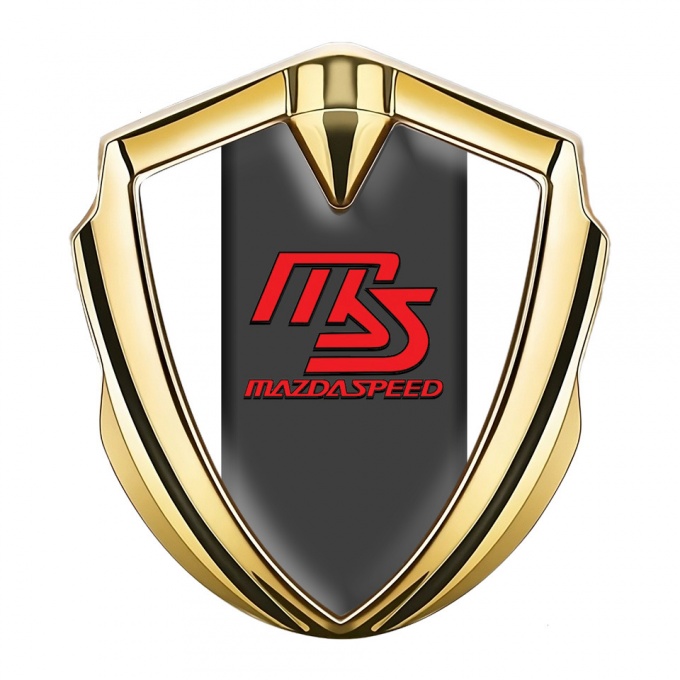 Mazda Speed Emblem Trunk Badge Gold White Frame Sport Edition