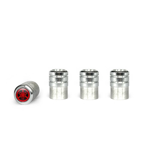 Yamaha Valve Caps Aluminium 4 pcs Black Red Logo