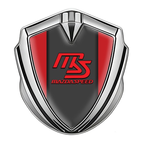 Mazda Speed Metal Emblem Badge Silver Crimson Frame Sport Edition
