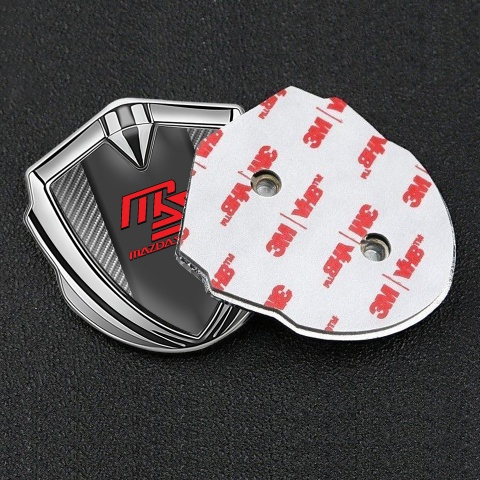 Mazda Speed Emblem Ornament Badge Silver Light Carbon Sport Edition