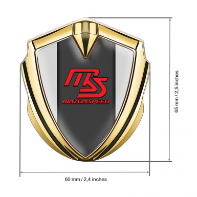 Mazda Speed Emblem Badge Self Adhesive Gold Grey Moon Sport Edition